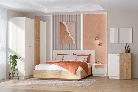 Тумба прикроватная Т-2 Квадро, миндаль 