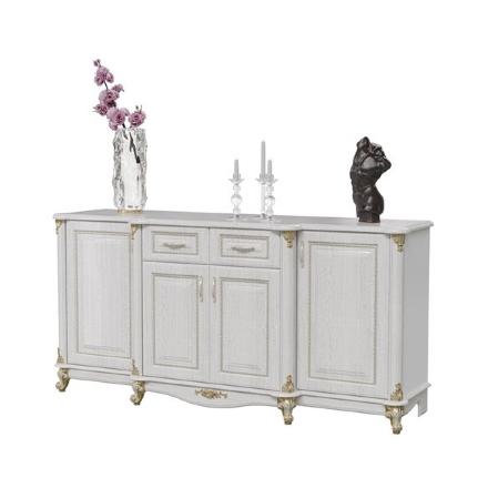 Комод 4-х дверный Да Винчи, Белый 