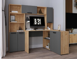 Пенал-надстройка Квартет-13, Дуб крафт золотой/Графит