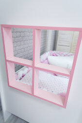 Кровать Теремок белый-розовый 