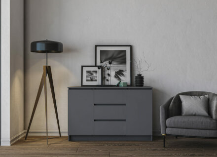 Комод Мори МК 1200.3/2 графит 