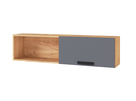 Полка навесная 1200 Квартет-13, Дуб крафт золотой/Графит 