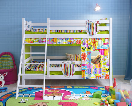 Двухъярусная кровать Сонечка с защитными бортиками 