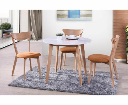 Стол обеденный BOSCO (Боско), белый/бук натуральный 10468