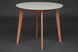 Стол обеденный BOSCO (Боско), белый/бук натуральный