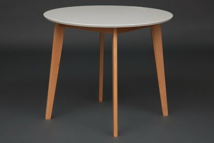 Стол обеденный BOSCO (Боско), белый/бук натуральный 10468