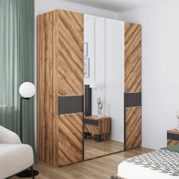 Шкаф четырехдверный с зеркалом Моника 