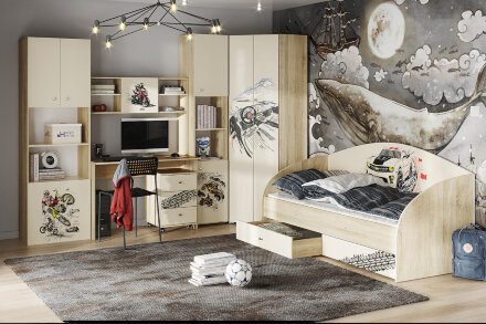 Шкаф ДМ 800 с ящиками Форсаж, сонома 