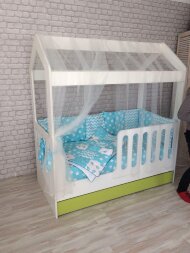 Детская кровать-домик двухъярусная выкатная