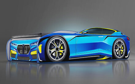 Кровать-машина Little Kiddy, голубой 