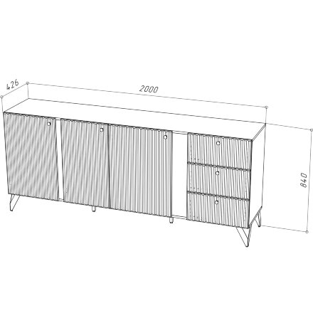 Комод RENO (Рено) КД-1, Чёрный 