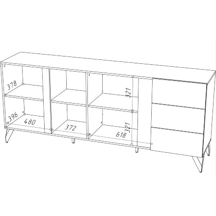 Комод RENO (Рено) КД-1, Чёрный 