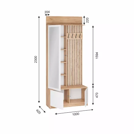 Вешалка Стоуби ВШ-1000, Белый 
