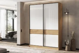Шкаф-купе Роджина дуб крафт / белый глянец