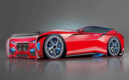 Кровать-машина Little Kiddy, красный 