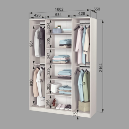 Шкаф 4-х дверный Азалия с зеркалом