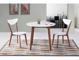 Стол обеденный BOSCO (Боско), белый/бук коричневый