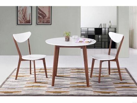 Стол обеденный BOSCO (Боско), белый/бук коричневый 10469