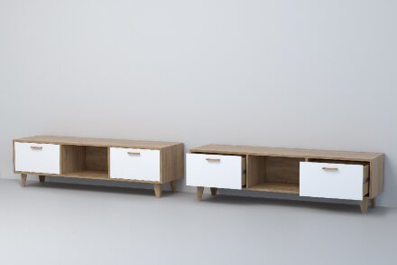  Тумба 2 ящика 1 ниша на ножках Т-3 ЭГО, Дуб Крафт  