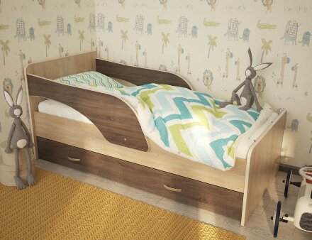 Кровать детская Кроха 2 (Максимка) Ясень 