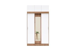 Шкаф-купе с антресолью Роджина дуб крафт / белый глянец 