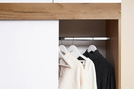 Шкаф-купе с антресолью Роджина дуб крафт / белый глянец  