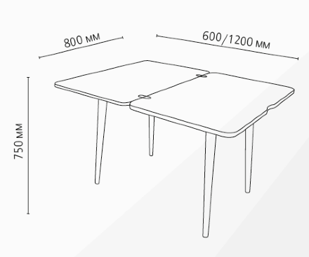 Стол обеденный раскладной Прага 6 опора массив МТ2  