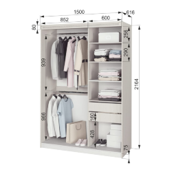 Шкаф-купе Азалия с зеркалом