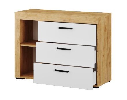 Комод Адель, дуб крафт золотой + белый 