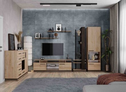 Пенал с нишей Модена МШ-2, гикори-венге 