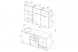 Кухонный гарнитур Альба макси, 180 см