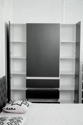 Модульная спальня Парус, белый/Графит 2 