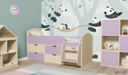 Детская кровать-чердак Малыш-7, дуб-ирис