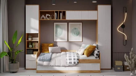 Шкаф-пенал для белья Хилтон Исп. 2, Дуб Крафт   