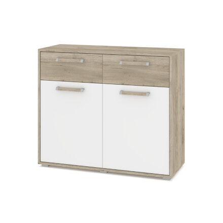 Комод 1000 Флорида, Белый, Серый дуб 