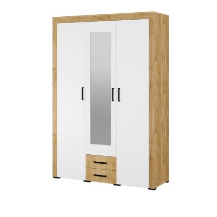 Шкаф 3х-створчатый Адель, дуб крафт золотой + белый 