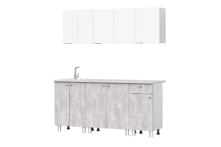 Кухонный гарнитур КГ-1(1.8 м) Цемент светлый 