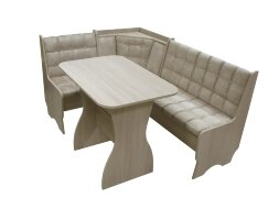 Кухонный уголок Аленка-17 (комплект со столом и табуретами) ясень шимо светлый /велюр бежевый