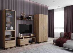 Шкаф комбинированный Модена МШ-1, гикори - венге