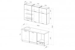 Кухонный гарнитур Глория макси 2 (ПМ), 180 см