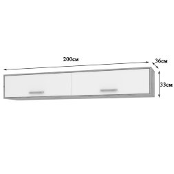 Шкаф навесной 2000 Флорида, Белый, Серый дуб
