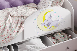 Детская кровать Звездочка, розовый (с бортиком)