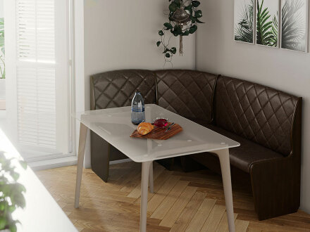 Кухонный уголок Барон (эко-кожа), венге + коричневый 