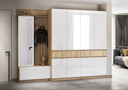 Модульная прихожая Стоуби, Белый (Композиция 3) 