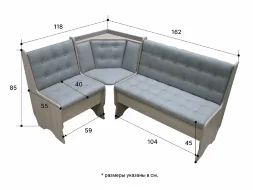 Угловая скамья Аленка-17, венге/экокожа Терра Эффект 221 коричневый 