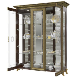 Витрина 3-х дверная Версаль, Орех