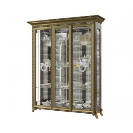 Витрина 3-х дверная Версаль, Орех 