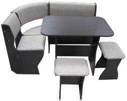 Кухонный уголок Аленка-5 (комплект со столом и табуретами) венге/ рогожка светлая