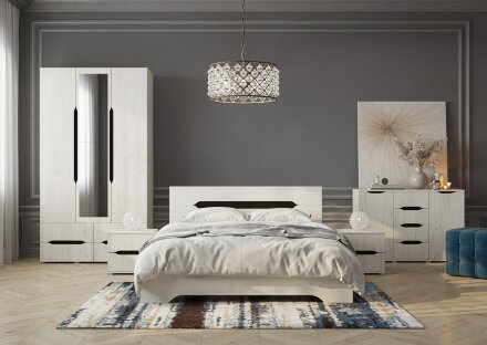 Модульная спальня Вега 2, Крафт белый   