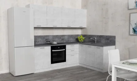 Модульная кухня АТР, цемент светлый (240х180 см) 